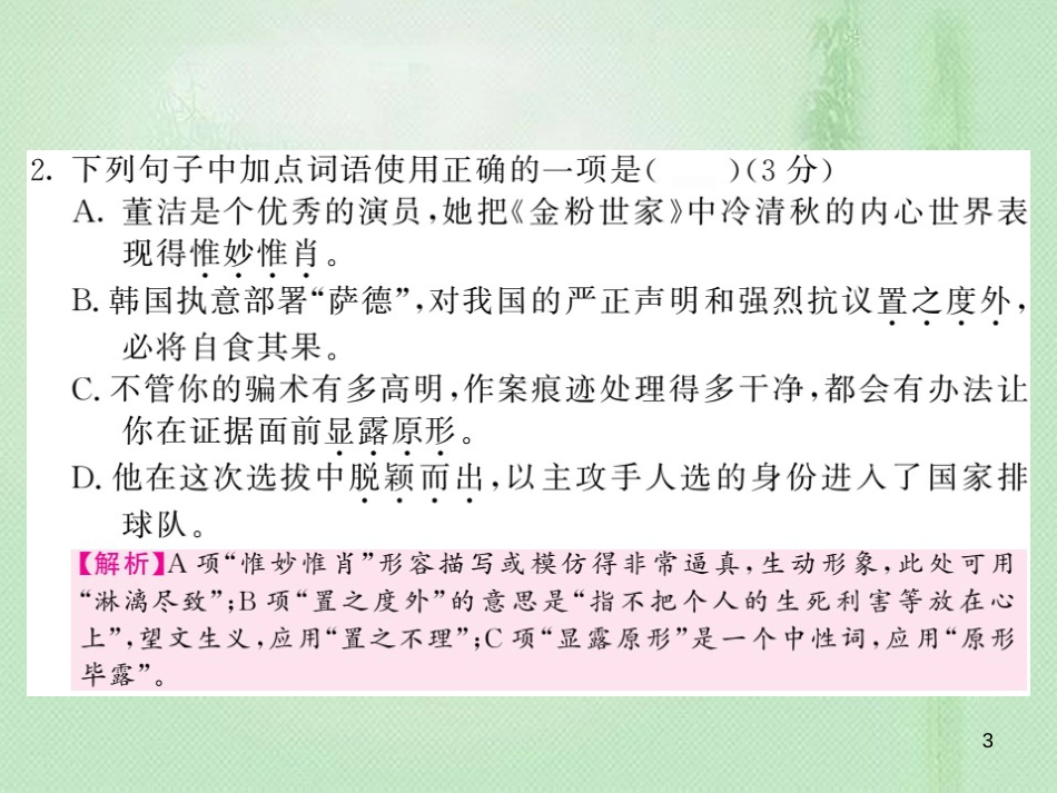 九年级语文上册 期末测试习题优质课件 语文版_第3页