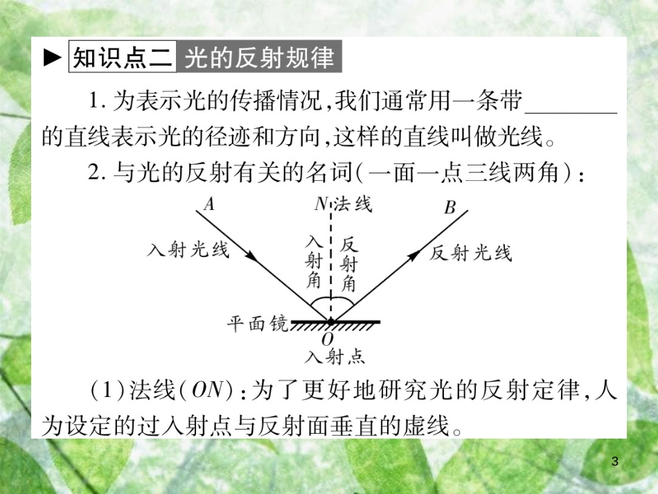 八年级物理上册 第四章 第2节 光的反射定律（第1课时 光的反射）习题优质课件 （新版）教科版_第3页