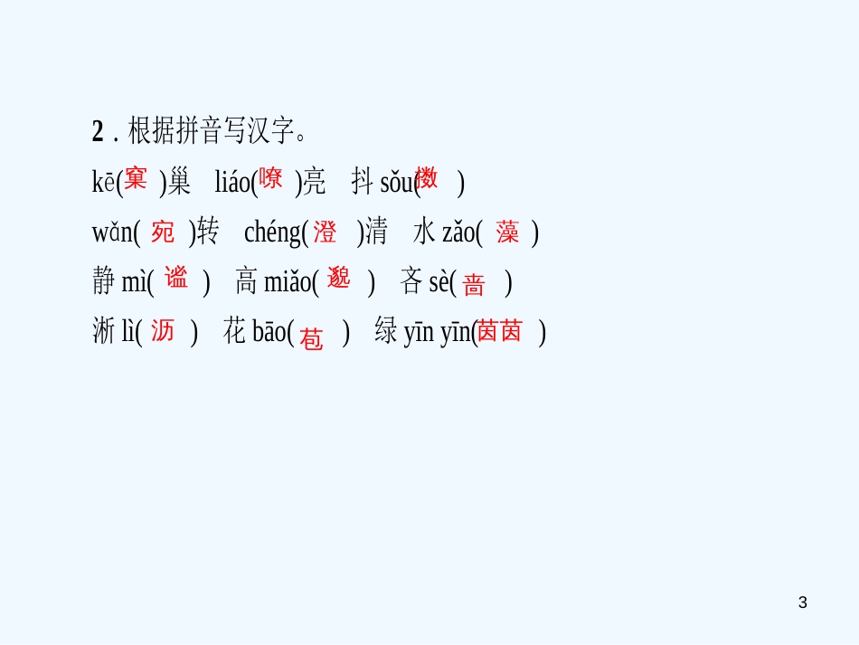 （达州专版）2018年七年级语文上册 专题复习一 语音与汉字优质课件 新人教版_第3页