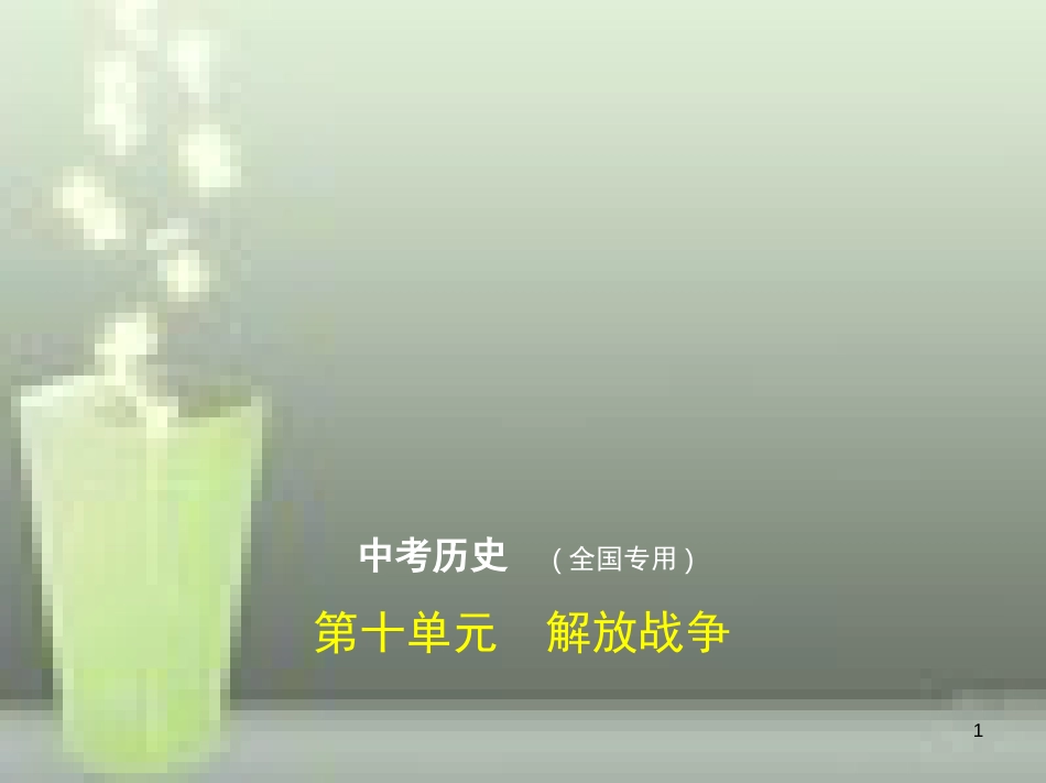 （全国版）2019中考历史总复习 第十单元 解放战争（试卷部分）优质课件_第1页