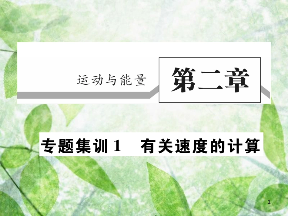 八年级物理上册 专题集训1 有关速度的计算习题优质课件 （新版）教科版_第1页