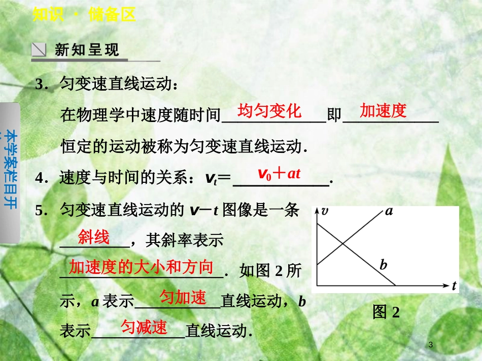 高中物理 第一章 运动的描述 第6节 匀变速直线运动速度与时间的关系优质课件 教科版必修1_第3页