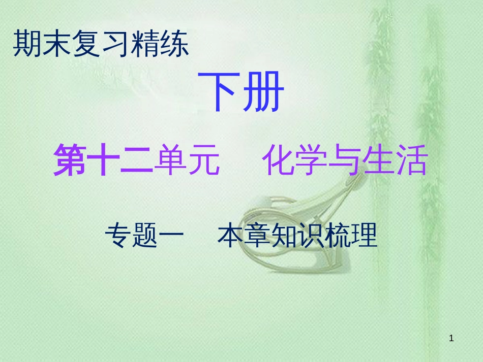 九年级化学下册 期末复习精炼 第十二单元 化学与生活 专题一 本章知识梳理优质课件 （新版）新人教版_第1页