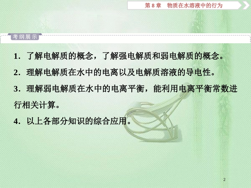 高考化学一轮复习 第8章 物质在水溶液中的行为 第2节 弱电解质的电离优质课件 鲁科版_第2页