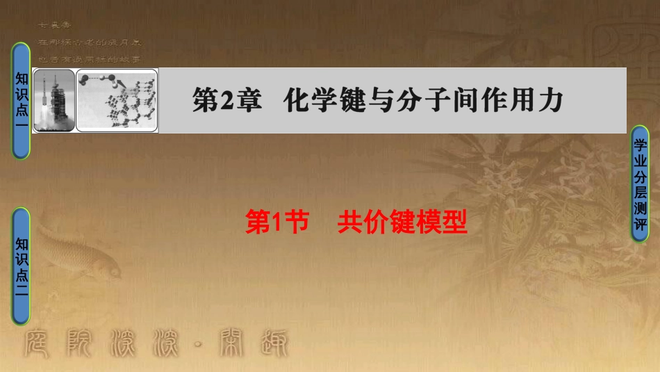 高中化学 第2章 化学键与分子间作用力 第1节 共价键模型优质课件 鲁科版选修3_第1页