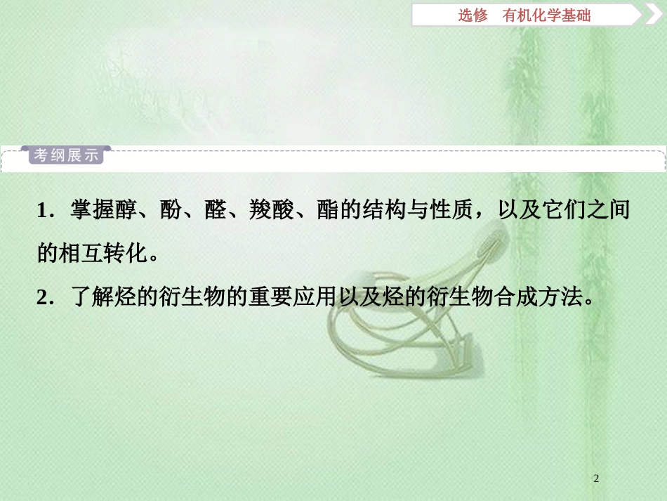 高考化学一轮复习 选考 有机化学基础 第3节 烃的含氧衍生物优质课件 鲁科版_第2页
