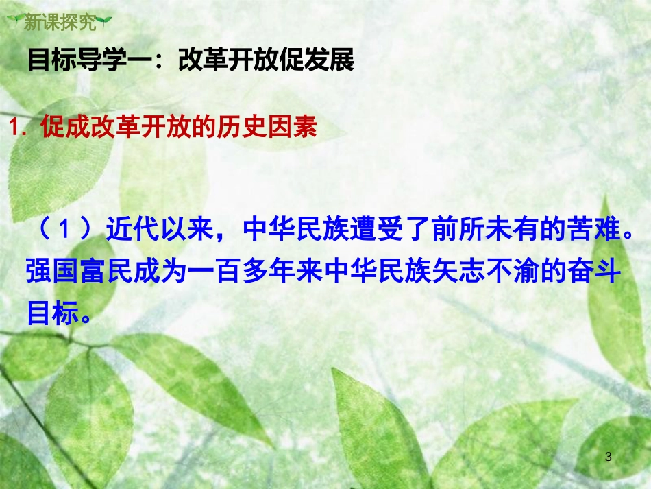 九年级道德与法治上册 第一单元 富强与创新 第一课 踏上强国之路 第1框 坚持改革开放优质课件 新人教版_第3页
