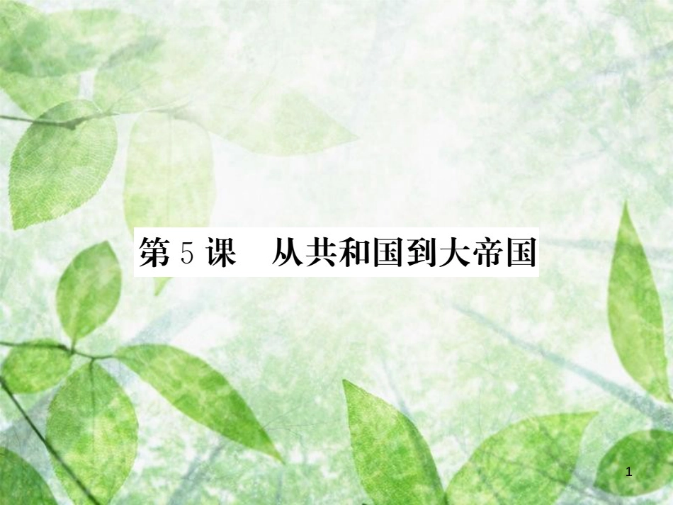 九年级历史上册 第二单元 上古西方文明 第5课 从共和国到大帝国优质课件 岳麓版_第1页