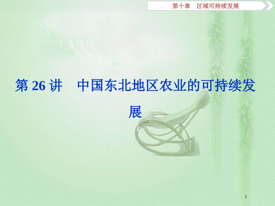 高考地理一轮复习 第10章 区域可持续发展 第26讲 中国东北地区农业的可持续发展优质课件 中图版_第1页