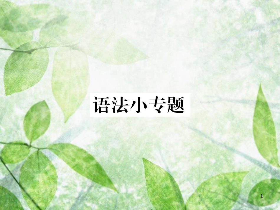 七年级语文上册 第三单元 语法小专题优质课件 新人教版_第1页