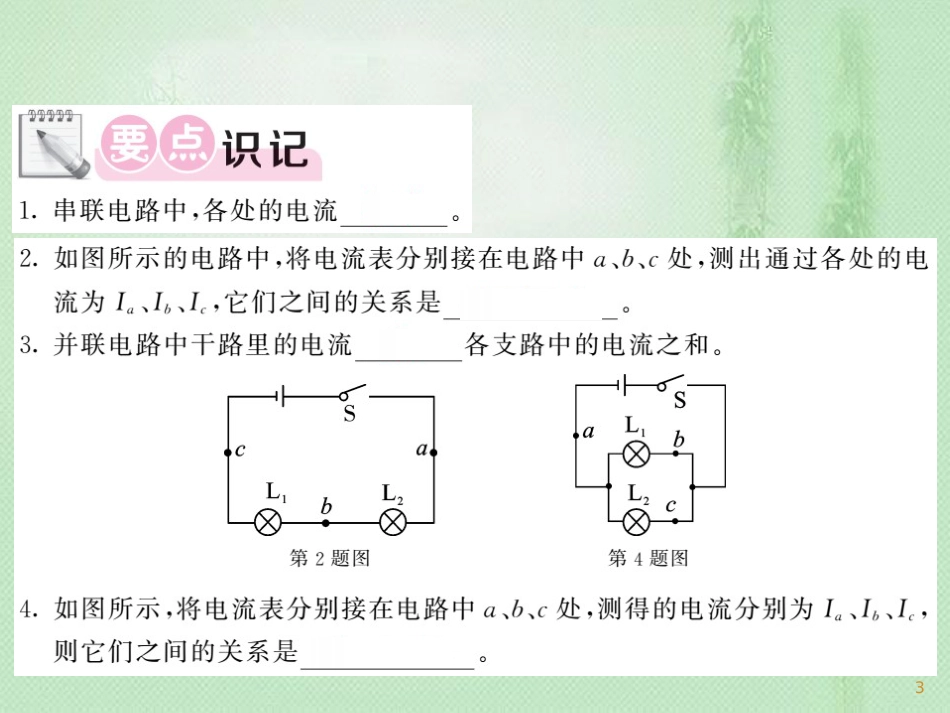 九年级物理上册 第4章 1 电流（第2课时 电路中的电流规矩）习题优质课件 （新版）教科版_第3页