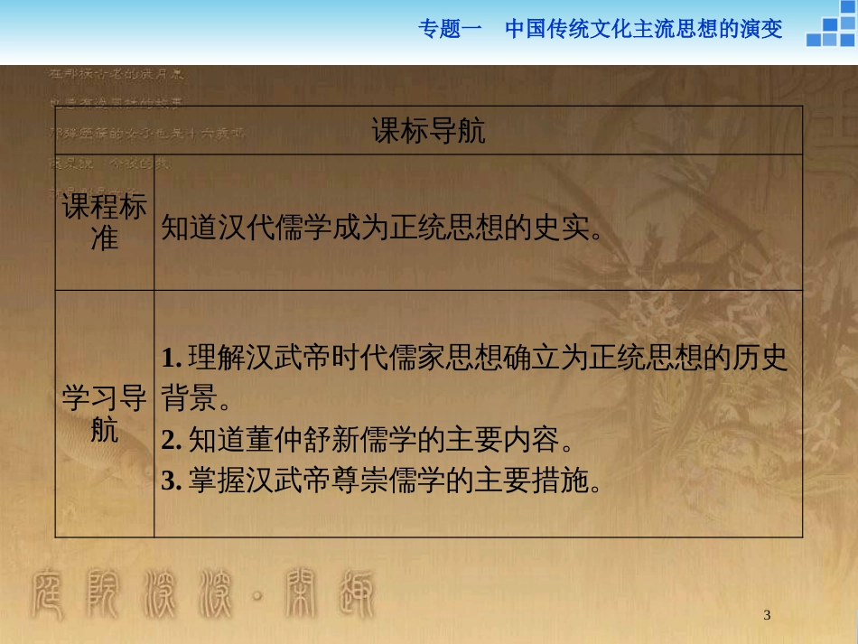 高中历史 专题一 中国传统文化主流思想的演变 二 汉代儒学优质课件 人民版必修3_第3页