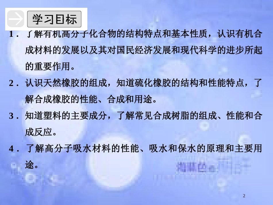 高中化学 专题三 让有机反应为人类造福 3.4 有机高分子合成课件 苏教版选修2_第2页