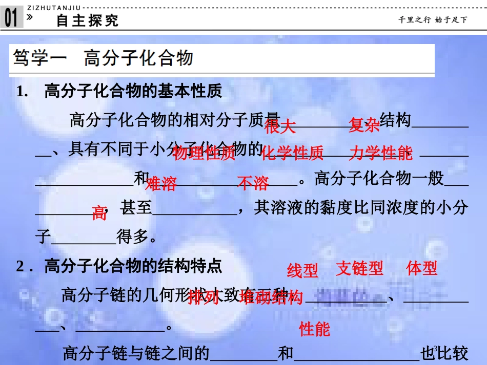 高中化学 专题三 让有机反应为人类造福 3.4 有机高分子合成课件 苏教版选修2_第3页