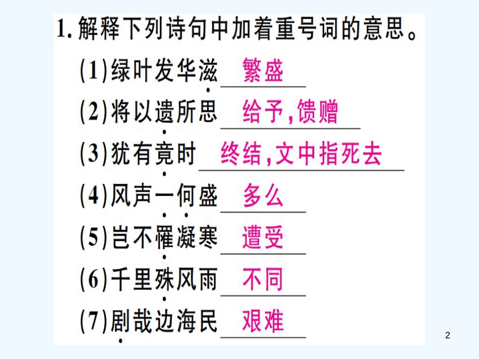 （河北专用）2018年八年级语文上册 第三单元 课外古诗词诵读习题优质课件 新人教版_第2页