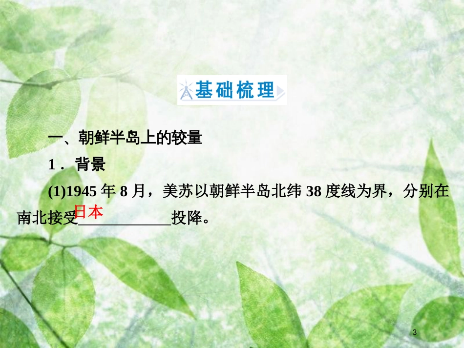 高中历史 专题5 烽火连绵的局部战争 专题5.1 冷战阴影下的局部“热战”优质课件 人民版选修3_第3页