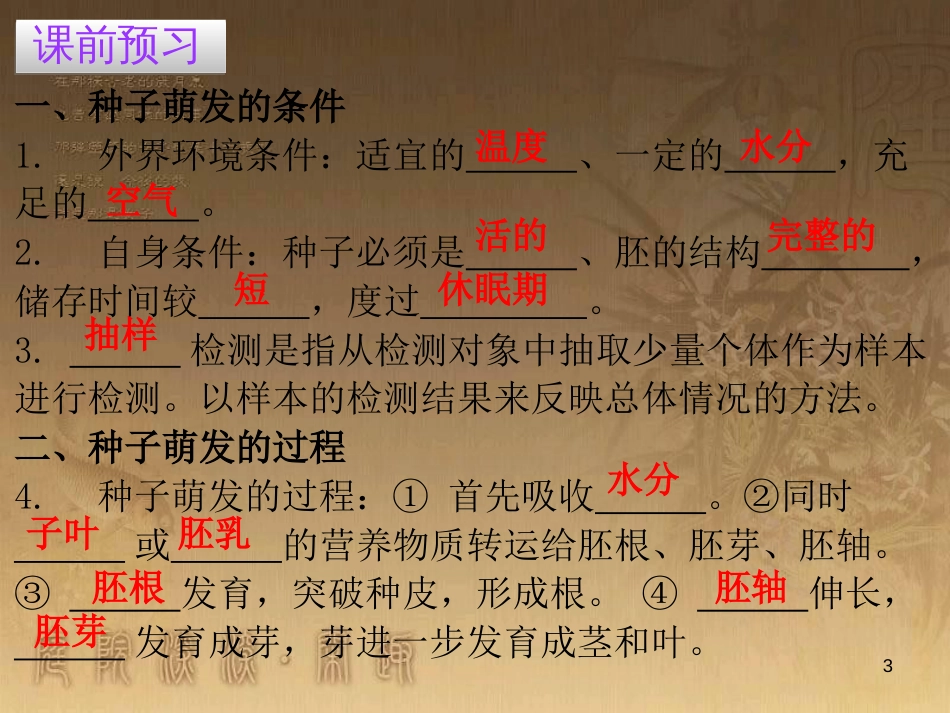 七年级生物上册 第三单元 第二章 第一节 种子的萌发优质课件 （新版）新人教版_第3页