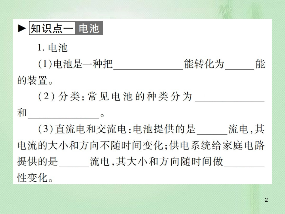 九年级物理全册 第十八章 第一节 电能的产生习题优质课件 （新版）沪科版_第2页