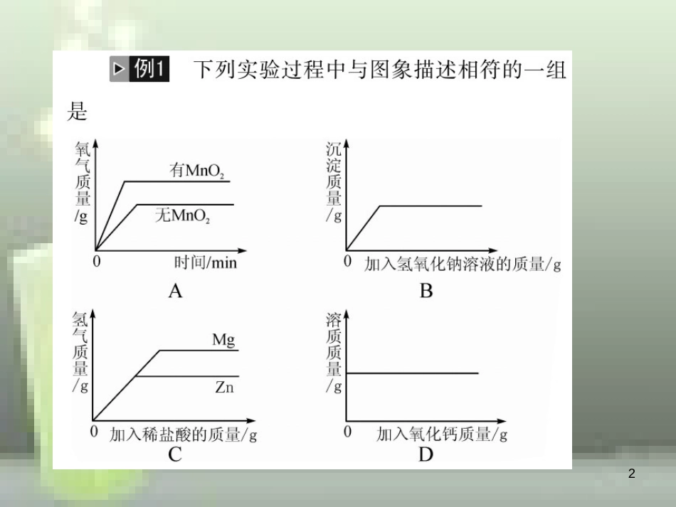 （云南专版）2019年中考化学总复习 题型复习（一）函数图像题优质课件_第2页