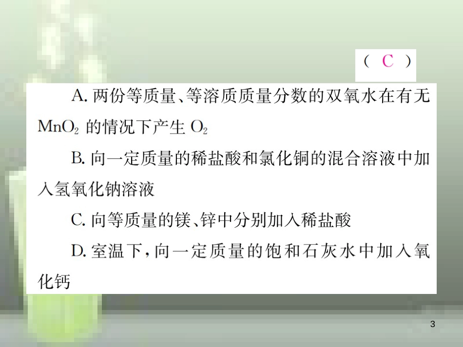 （云南专版）2019年中考化学总复习 题型复习（一）函数图像题优质课件_第3页