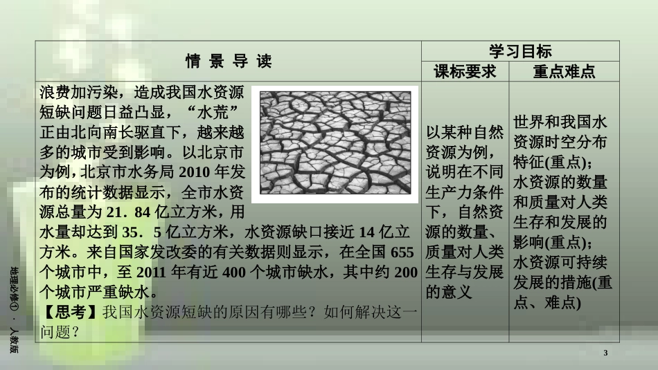 （全国通用版）高中地理 第三章 地球上的水 第3节 水资源的合理利用优质课件 新人教版必修1_第3页