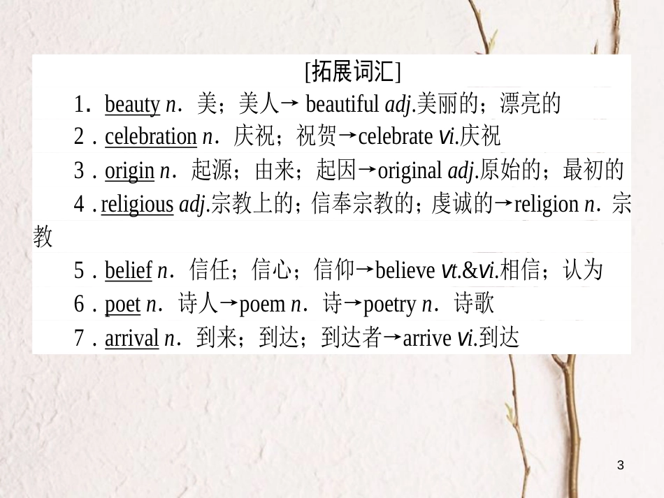 高中英语 Unit 1 Festivals around the world Section Ⅱ Warming Up & Reading-Language Points课件 新人教版必修3[共51页][共51页]_第3页
