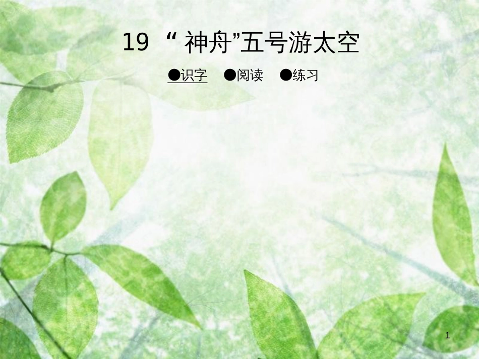 三年级语文上册 第五单元“神舟”五号游太空课件1 湘教版_第1页