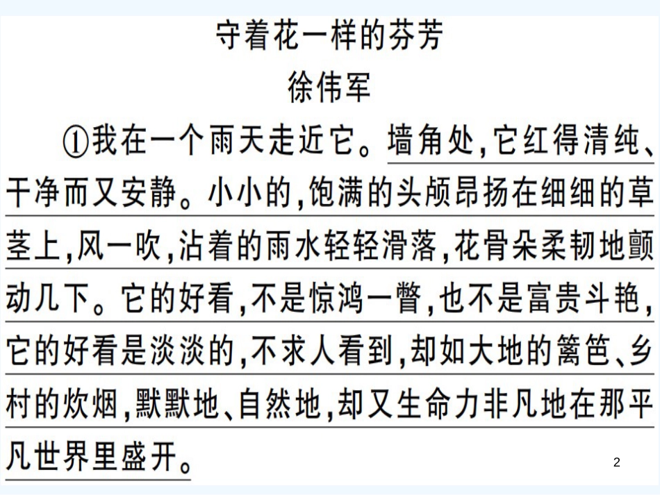 （河南专用）八年级语文上册 专题十 记叙文阅读习题优质课件 新人教版_第2页