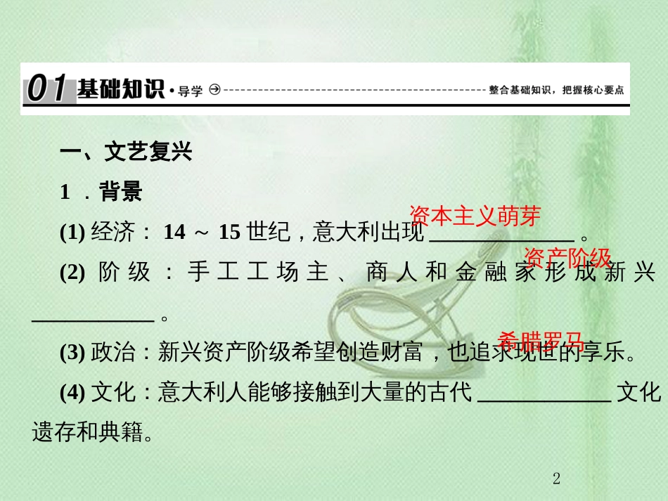 高考历史总复习 第十三单元 西方人文精神的起源及其发展 3.13.38 文艺复兴与宗教改革优质课件_第2页