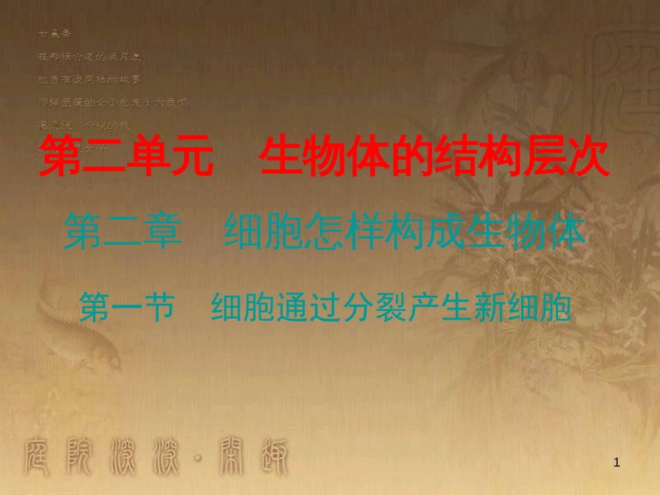 七年级生物上册 第二单元 第二章 第一节 细胞通过分裂产生新细胞优质课件 （新版）新人教版_第1页