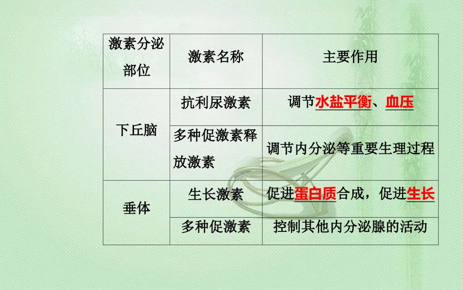 高中生物学业水平复习 专题十三 生物生命活动的调节 考点4 动物激素的调节及在生产中的应用优质课件_第2页