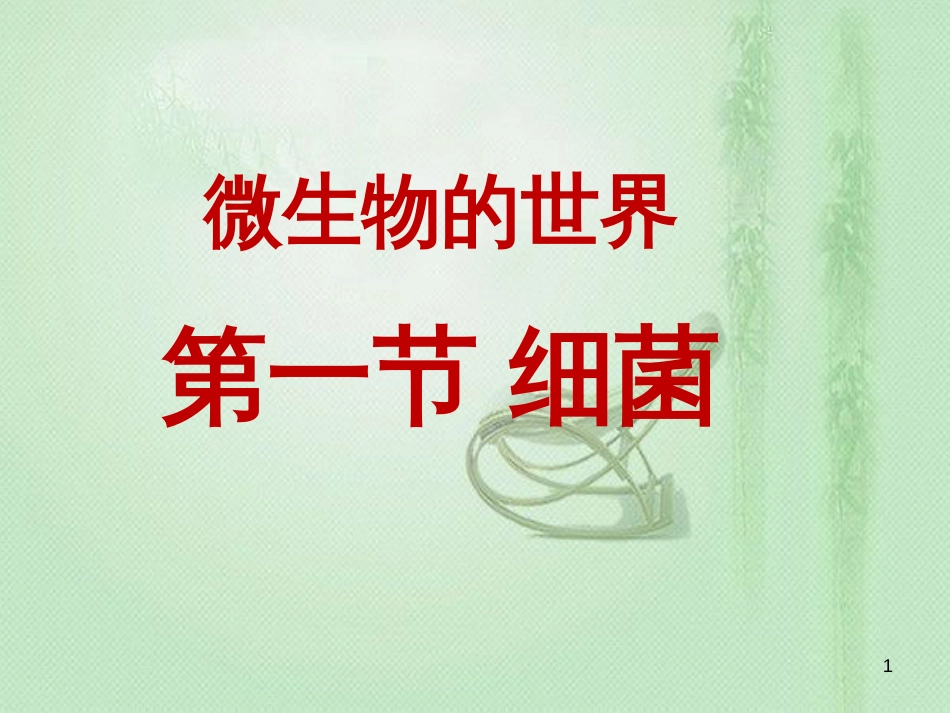 八年级生物上册 第五单元第一章 第一节细菌优质课件 （新版）冀教版_第1页