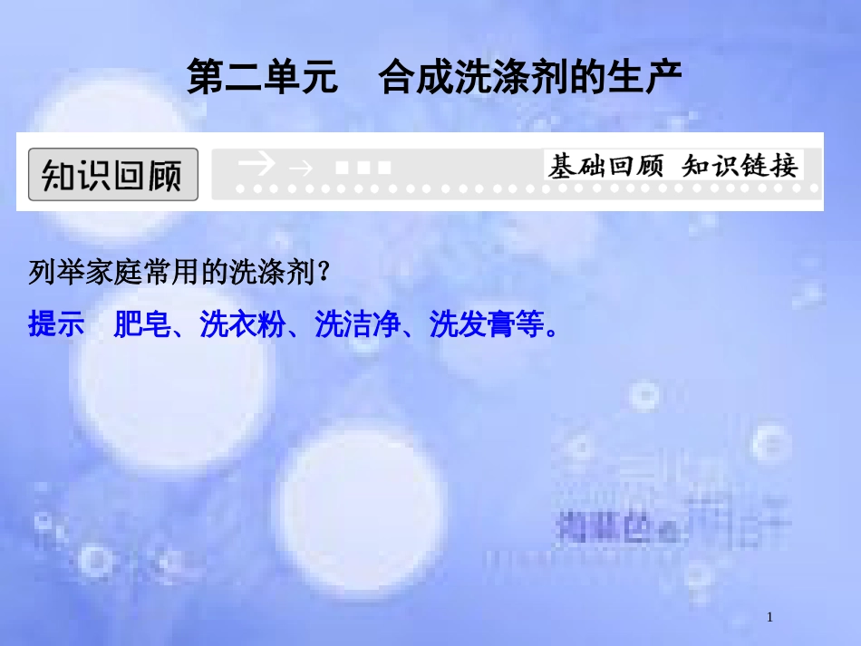 高中化学 专题三 让有机反应为人类造福 3.2 合成洗涤剂的生产课件 苏教版选修2_第1页