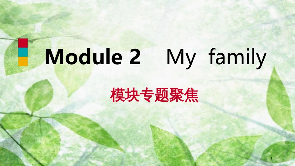 七年级英语上册 Module 2 My family模块专题聚焦优质课件 （新版）外研版_第1页