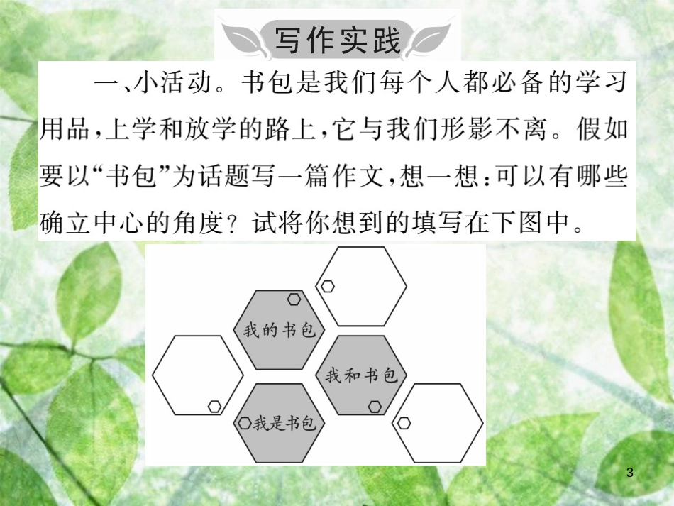 七年级语文上册 第五单元 写作小专题 如何突出中心优质课件 新人教版_第3页