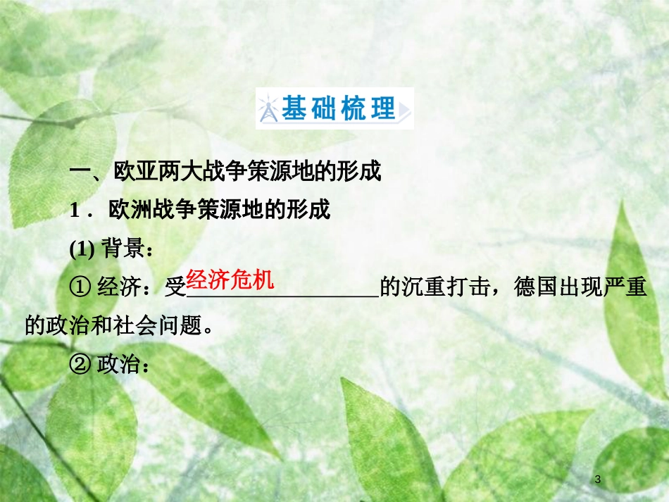 高中历史 专题3 第二次世界大战 专题3.1 第二次世界大战前夜优质课件 人民版选修3_第3页