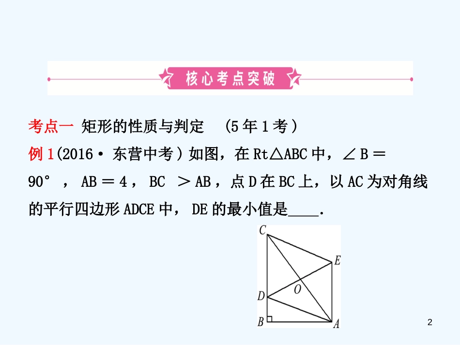 （东营专版）2019年中考数学复习 第五章 四边形 第二节 矩形、菱形、正方形优质课件_第2页