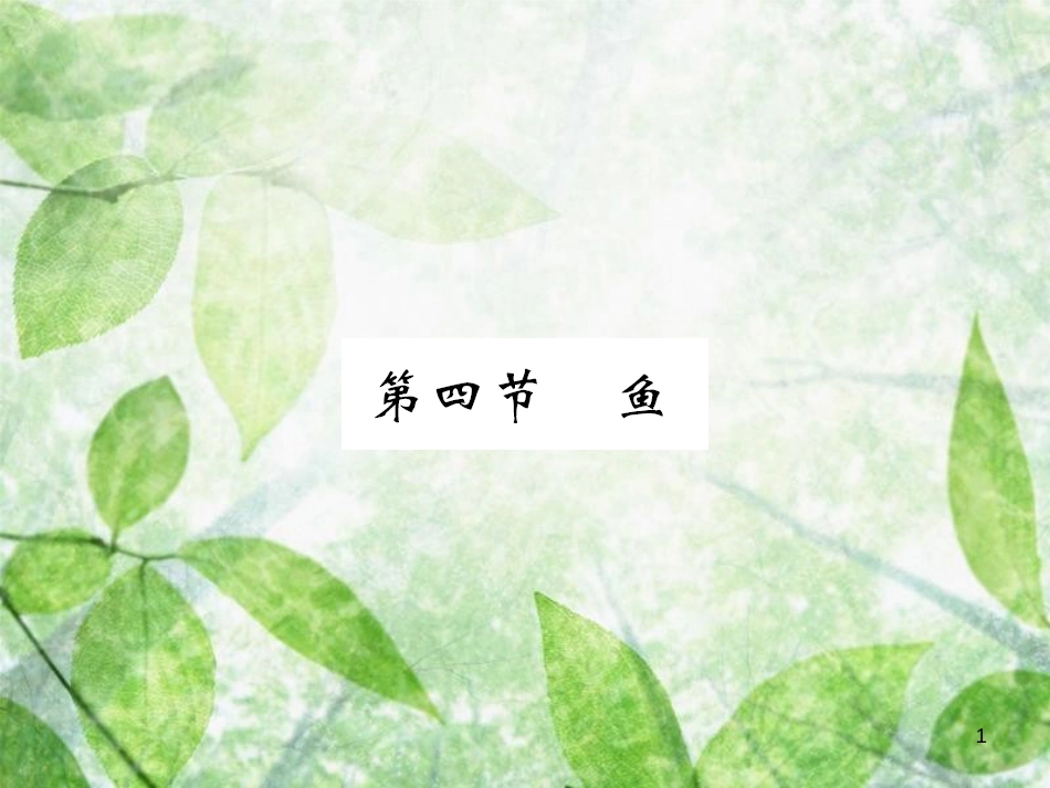 八年级生物上册 第五单元 第1章 第4节 鱼习题优质课件 （新版）新人教版_第1页