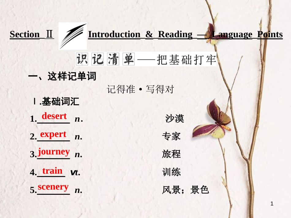 高中英语 Module 3 My First Ride on a Train Section Ⅱ Introduction &amp; Reading-Language Points课件 外研版必修1[共39页][共39页]_第1页