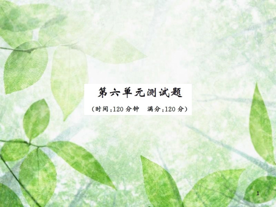 七年级语文上册 第六单元测试习题优质课件 新人教版_第1页