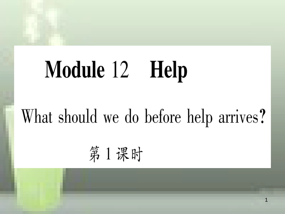 八年级英语上册 Module 12 Help习题优质课件 （新版）外研版_第1页