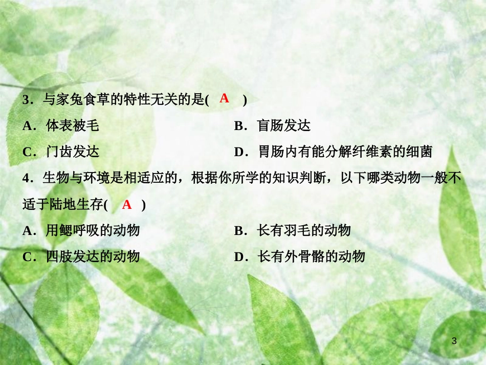 八年级生物上册 期中综合检测优质课件 （新版）新人教版_第3页