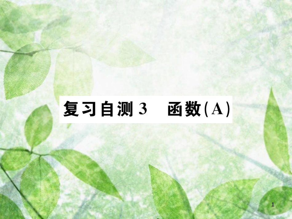 九年级数学下册 复习自测3 函数（A）习题优质课件 （新版）新人教版_第1页