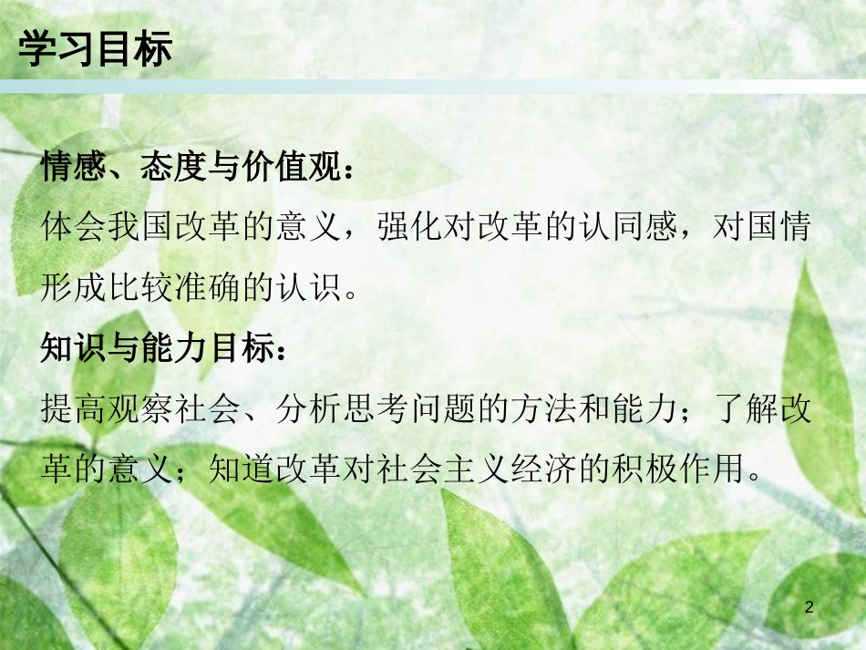 九年级道德与法治上册 第2单元 踏上富强之路 第3课 改革注入活力 第1站打开财富之门优质课件 北师大版_第2页