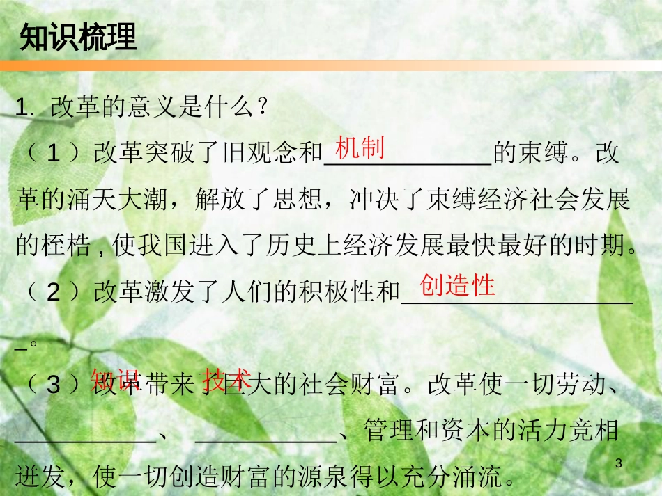 九年级道德与法治上册 第2单元 踏上富强之路 第3课 改革注入活力 第1站打开财富之门优质课件 北师大版_第3页