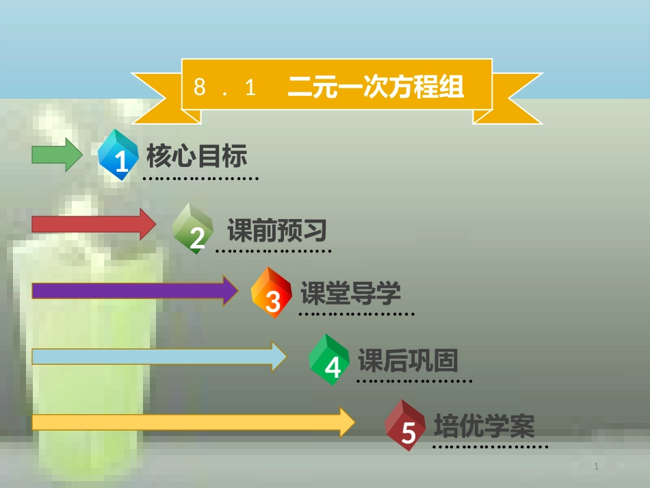 【名师导学】七年级数学下册 第八章 二元一次方程组 8.1 二元一次方程组优质课件 （新版）新人教版_第1页