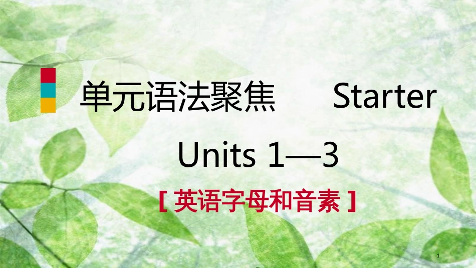 七年级英语上册 Starter Units 1-3单元语法聚焦优质课件 （新版）人教新目标版_第1页