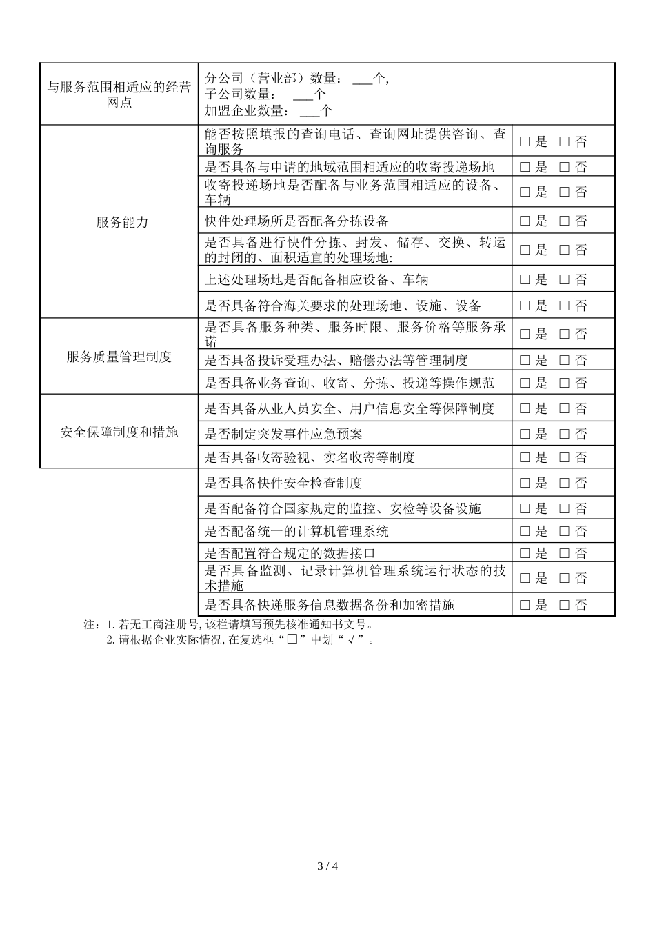 快递业务经营许可申请书示范文本及常见错误示例_第3页