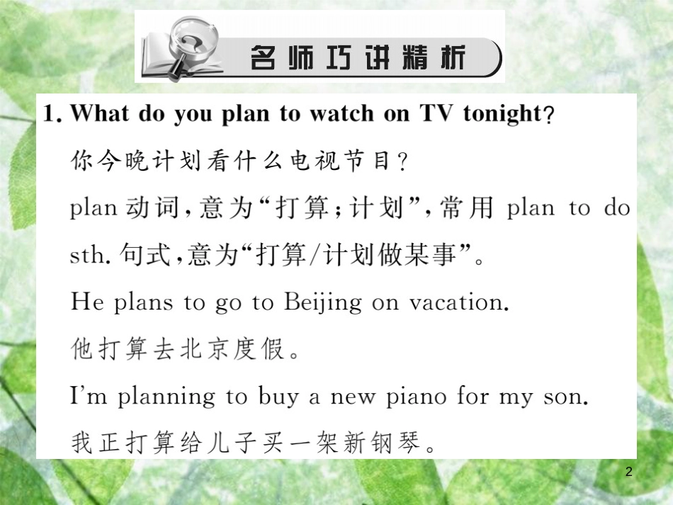 八年级英语上册 Unit 5 Do you want to watch a game show（第2课时）Section A（Grammar Focus-3c）习题优质课件 （新版）人教新目标版_第2页