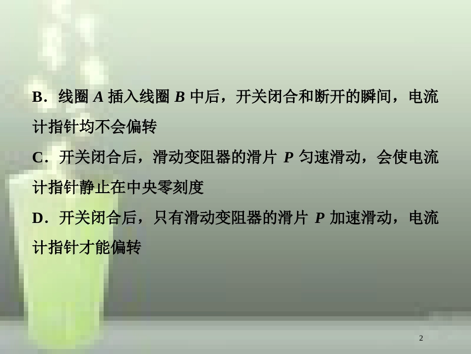 （新课标）高考物理一轮复习 第十章 电磁感应 第一节 电磁感应现象 楞次定律随堂达标巩固落实优质课件_第2页